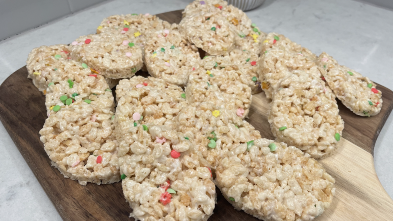 easter egg brown butter rice krispies treats