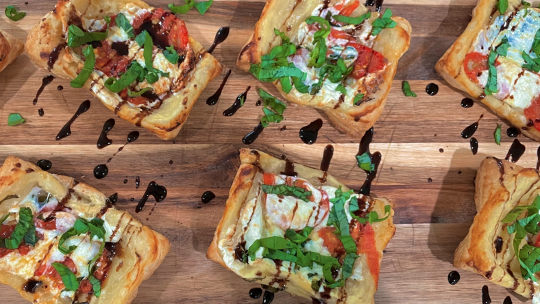 easy Caprese puff pastry turnover