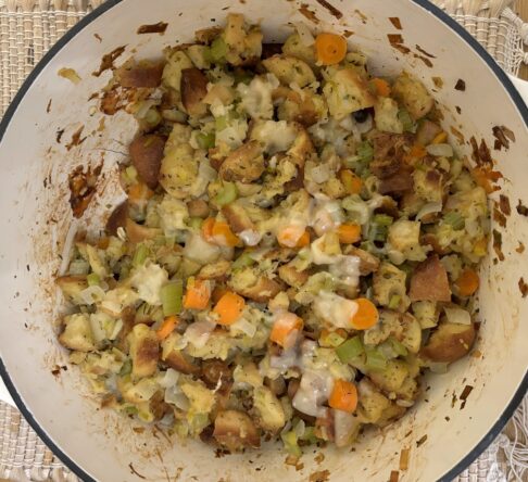 holiday vegetable stuffing with parmesan