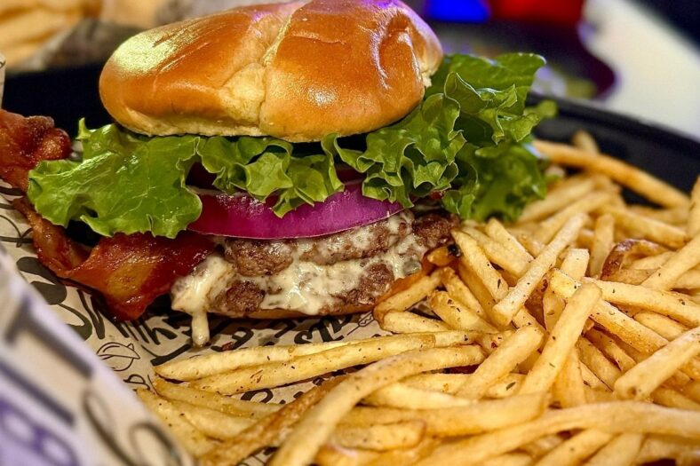 Cheeseburger and fries