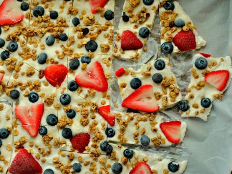 Frozen Yogurt Bark Fruit Granola Google Commons