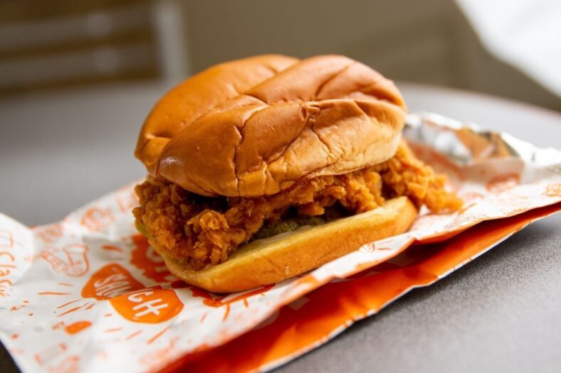 Popeye's classic chicken sandwich. Chicken Showdown 5