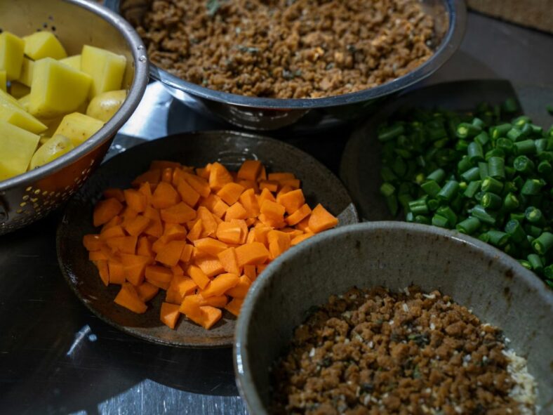 Prepped Ingredients Vegetables Ground Beef Unsplash