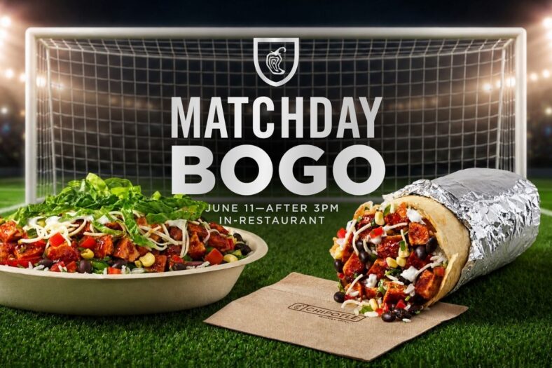Chipotle World Cup BOGO offer promotional image
