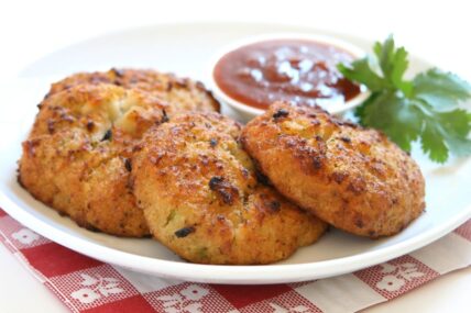 Crab cakes on a plate